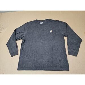 Carhartt Loose Fit Dark Gray Long Sleeve Pocket T Shirt Size XL